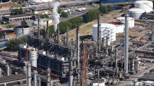 Aerial View of Ruhr Oel Refinery Scholven in Gelsenkirchen