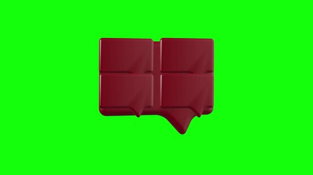 chocolate bar 3D animated on green screen background.
