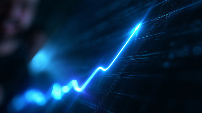 Glowing Financial Growth Graph and Upward Trend Line