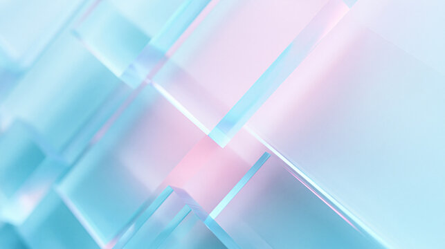 Abstract Geometric Translucent Glass Cubes Technology Background