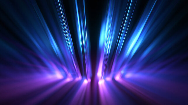 Abstract Neon Light Rays and Futuristic Stage Lighting Background