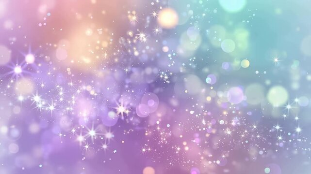 Colorful Pastel Bokeh with Glowing Light Particles