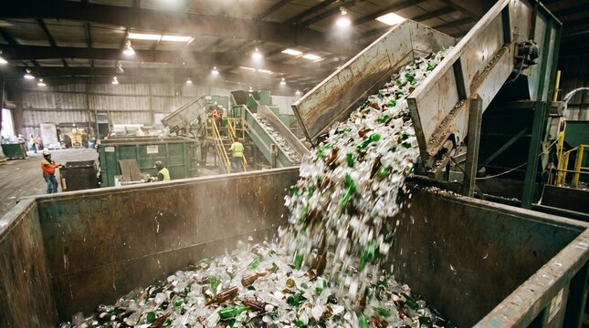 Recycling Facility Processing Mixed Household Waste &ndash; Waste Sorting, Environmental Sustainability and Circular Economy
