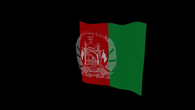 Ceremonial Motion Afghanistan National Flag Loop Alpha Channel
