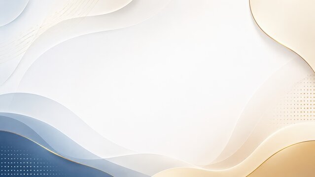 Soft Blue Beige and Gold Abstract Layered Frame with Copy Space