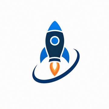Rocket Startup Business Launch and Growth Vector Logo