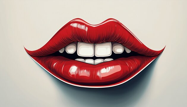 simple mouth with white background