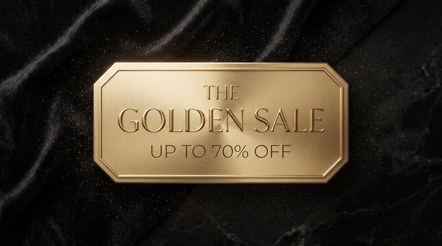 Luxury Black and Gold SALE Label with Elegant Retail Promotion Background
