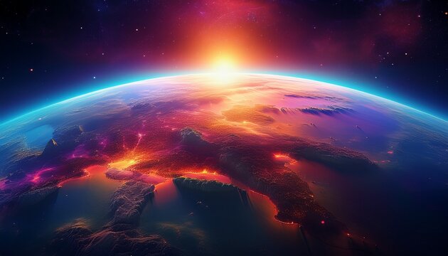 planet earth sunrise from space