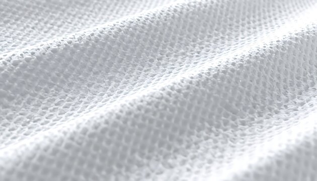 Close‑up of textured white surface with repeating raised bumps, soft flexible material resembling woven or mesh fabric, lighting highlighting contours and shadows, minimalist abstract texture 