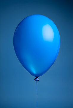 Celebration and joy concept, single blue balloon floating with ribbon, party decoration and festive atmosphere