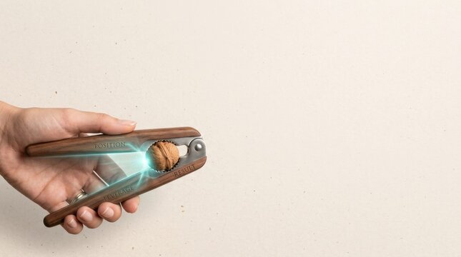 Person holding a small toothbrush to visualize negotiation leverage as small input creating mechanical advantage