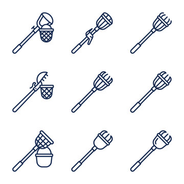 Collection of Insect Net and Butterfly Net Icons.