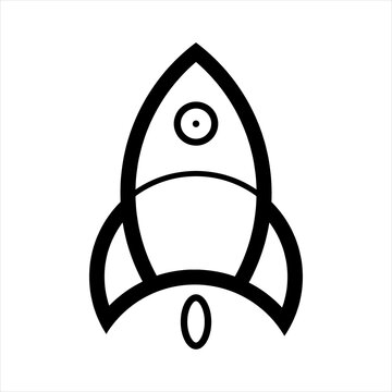 Rocket line icon vector illustration, space start up launch symbol