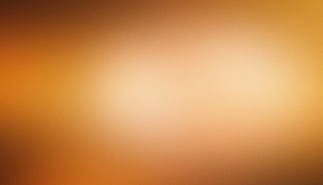 Abstract warm background with glowing central golden and amber light, bronze, copper and earthy dark shadow smooth radial gradient and vintage grainy noise texture