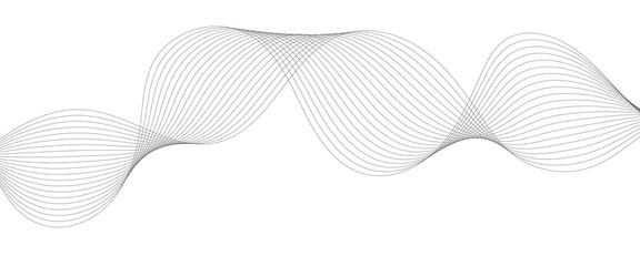 Minimalist abstract wave pattern, elegant gray flowing lines on white background, modern digital...