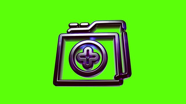 3d metallic medical folder icon representing health records and hospital document management system design