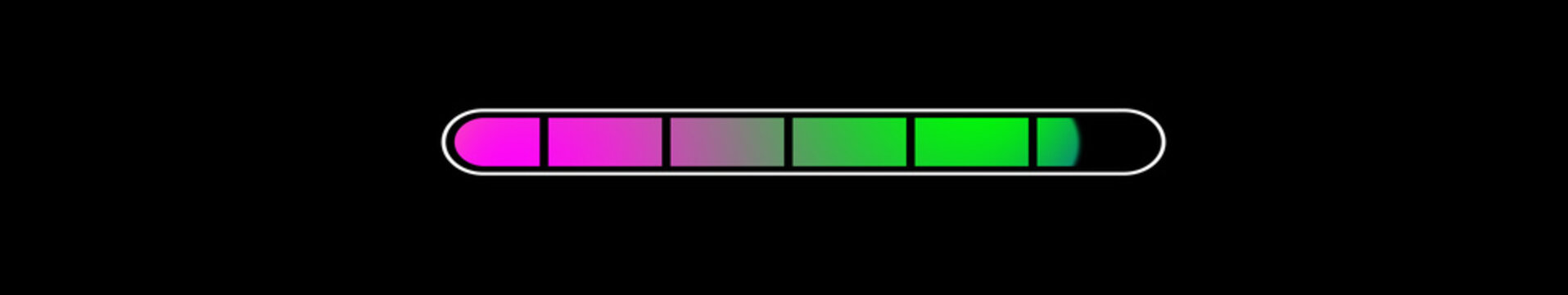 Multi Color Progress Bar Animation on Black Background. Download Progress, Preloader Animation Web Design Template. Seamless Loop Animation in 4K Ultrawide with Alpha Channel.