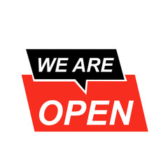 Fototapeta premium We Are Open Store Signboard Vector Illustration Isolated