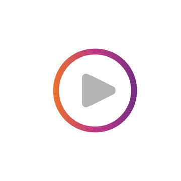 Gradient Circle Play Button Icon Vector Isolated