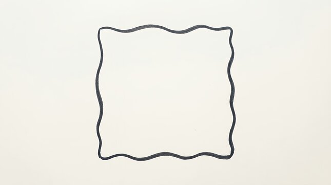 Minimalist hand drawn dark undulating border forming a clean square shape for creative coloring activities and graphic framing frame border line art square wavy wiggle hand drawn simple minimalist