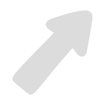 Diagonal arrow pointing up and right for upward trajectory and progress