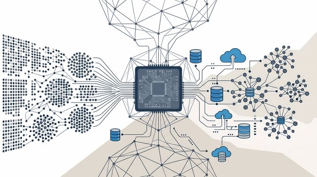 Artificial Intelligence and Big Data Processing Network Connecting Cloud Storage to Business Analytics and Information Flow