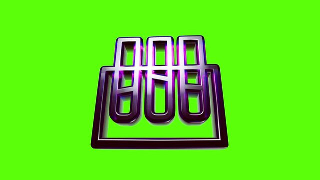 Shiny metallic number eight hundred eighty eight logo isolated on a vibrant bright green background