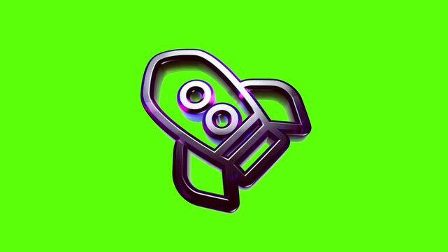 Shiny metallic rocket ship icon with a modern 3d design isolated for space and technology projects