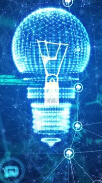 Animation of light bulb and data processing