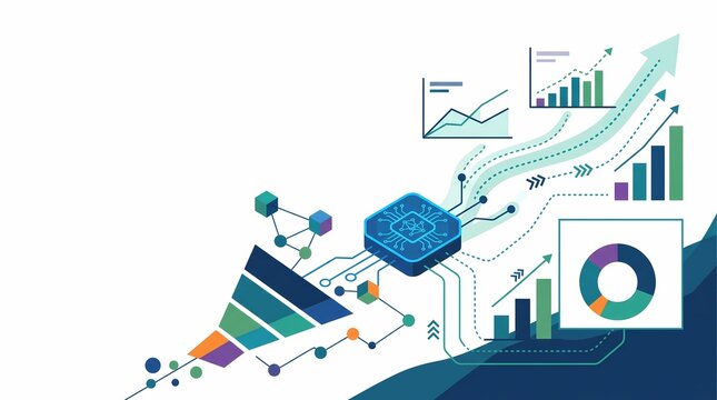 AI Sales Forecasting Technology Concept with Data Analytics and Funnel Growth Chart