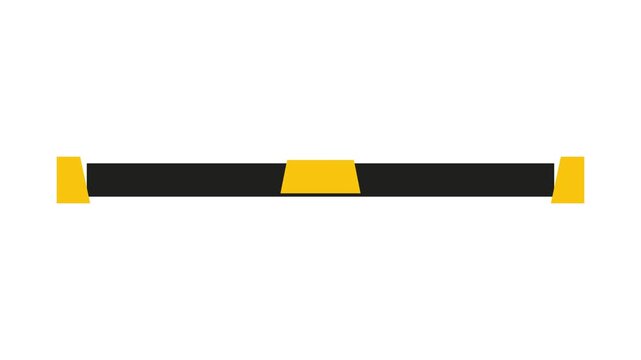 Minimalist Horizontal Lower Third Graphic Element with Yellow and Black Geometric Shapes on White Background