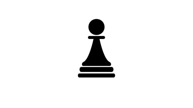 Minimalist Black Chess Pawn Silhouette Icon Isolated on White Background for Strategy and Game Design