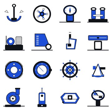 Marine Shipbuilding and Vessel Equipment Icons