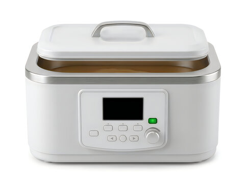 white digital paraffin wax bath warmer physical therapy spa equipment isolated on transparent background