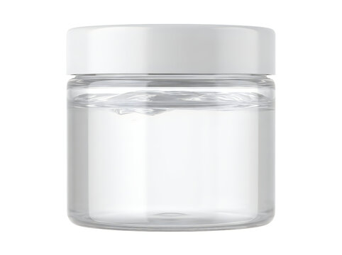 blank clear plastic supplement powder jar packaging mockup template isolated on transparent background