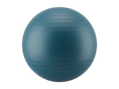blue inflatable stability yoga ball fitness core training equipment isolated on transparent background
