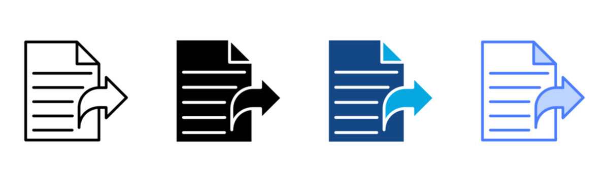 Export Icon Multiple Style Vector Illustration