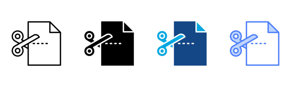 Cut Icon Multiple Style Vector Illustration