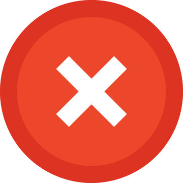 Red cross mark circle icon isolated