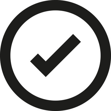 Black check mark in circle icon