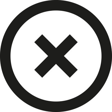 Black cross mark in circle icon