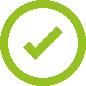Green check mark circle vector icon