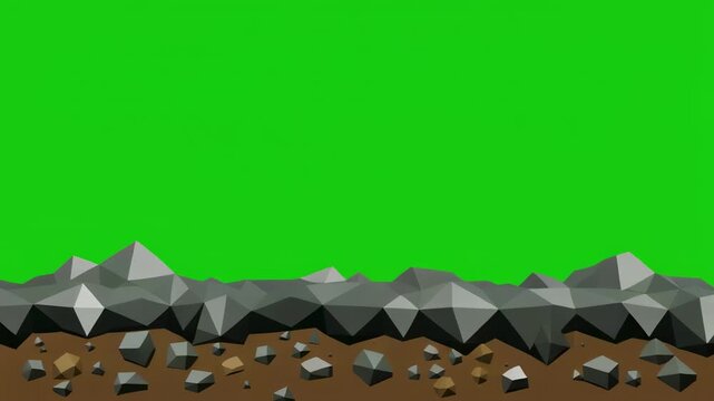 Stone Ground Animation with Green Screen for Game Development