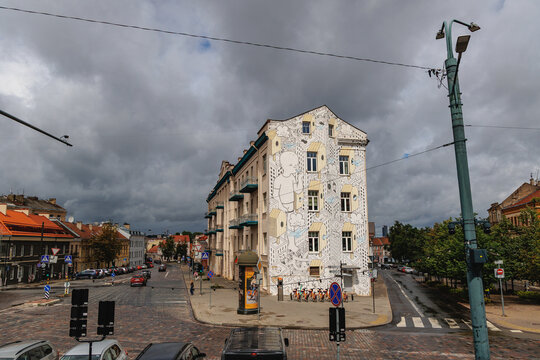 Vilnius, Lithuania - July 4, 2026: Freedom mural by Millo on Pylimo Street in Vilnius