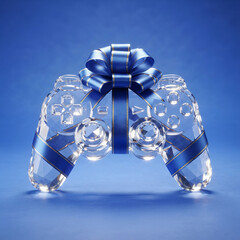 Manette cristal précieux pour un trésor gaming avec ruban cadeau © Thomas Dufranne