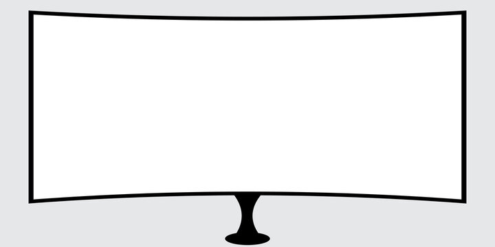 4K TV flat screen lcd or oled, plasma, realistic illustration, White blank monitor mockup.