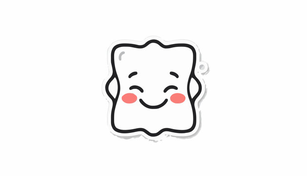 Cute Smiling Bread Character Sticker