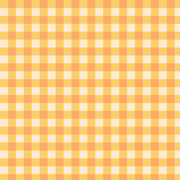 Seamless yellow gingham check pattern vector background, classic checkered textile texture, picnic tablecloth design