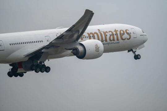 Emirates aircraft taking off at KLIA on August 18, 2026 in Sepang, Malaysia